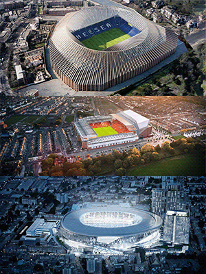Футбольные стадионы будущего. Какие арены строят себе топ-клубы Европы? ЧАСТЬ 1. Стадионы Англии