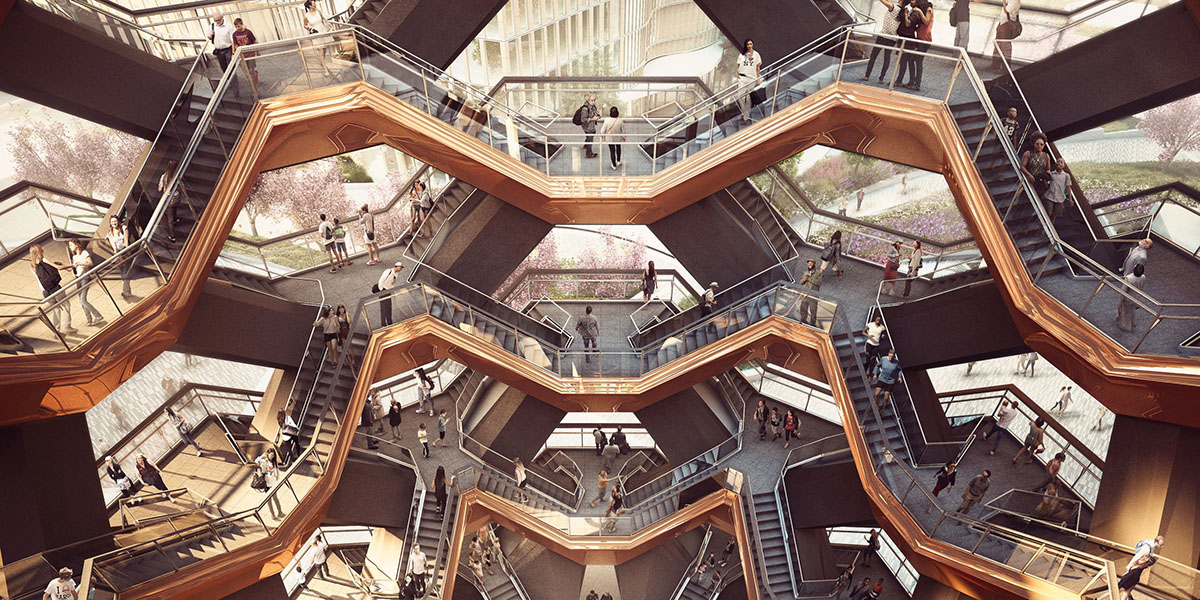 Лестницы Эшера в исполнении Томаса Хезервика. В Нью-Йорке открылась уникальная смотровая площадка Vessel