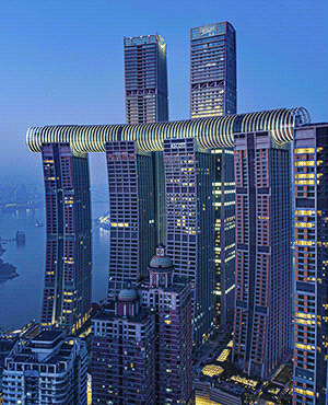 Многофункциональный комплекс Raffles City Chongqing - "горизонтальный небоскреб" от Моше Сафди