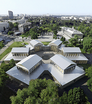 Новое здание музея "Гараж" - павильон "Шестигранник" в Парке Горького
