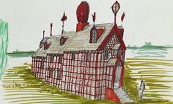 Сказочный дом художника Грейсона Перри в Англии.  Наброски Перри к проекту. Фото: theguardian.com